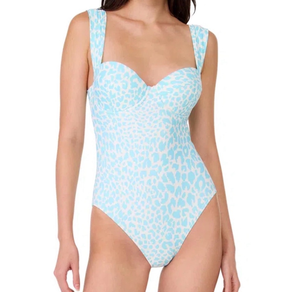 Kate Spade NEW ♠️ Blue and White Animal Print Swimsuit SMALL